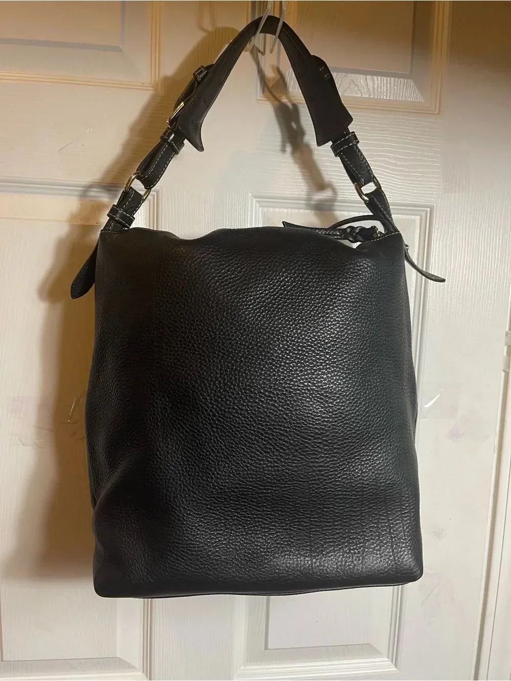 Dooney & Bourke Black Pebble Leather Hobo bag,gold tone hardwares